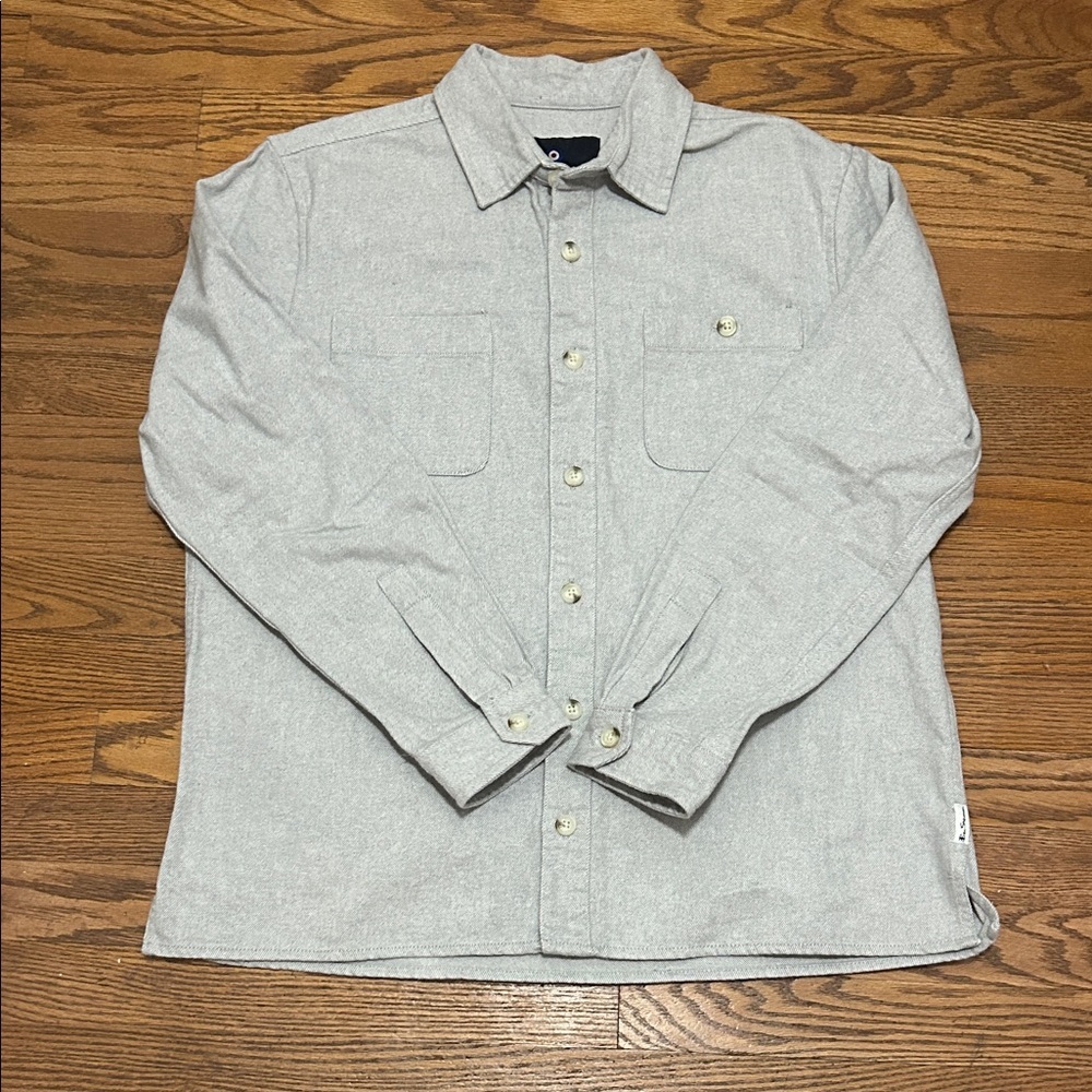 Ben Sherman Shirt Men’s M Gray Thick Flannel Button Down Rugged Outdoor